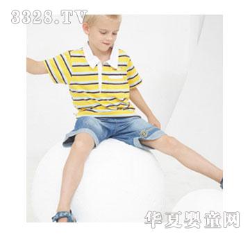 埃米希男童黄色条纹T恤