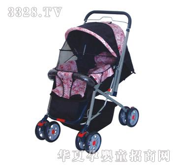 天瑞粉黑色婴儿手推车8008-3